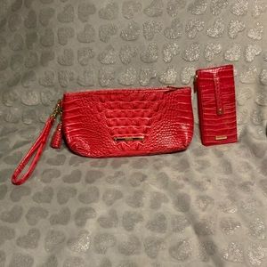 Pink Brahmin Wristlet & matching credit card wallet $125.